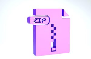 Purple zip compressed file.