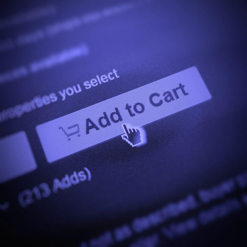 Add to Cart button.  Finger pointed over add to cart button.